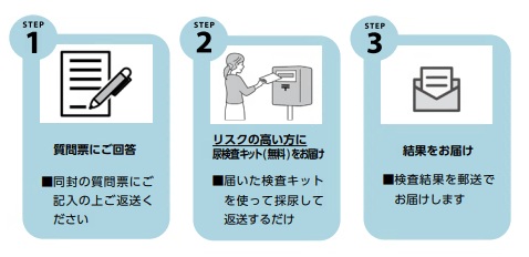 郵送検査を用いた骨粗しょう症予防の効果検証事業の流れ