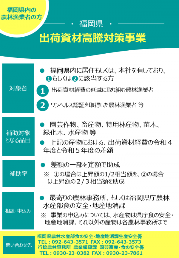 福岡県出荷資材高騰対策補助金1